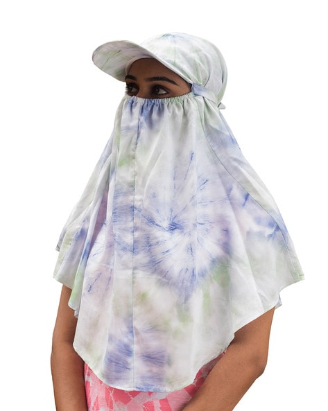 Women Pack of 3 Printed Cap Scarfs with Back Tie-Up Price in India