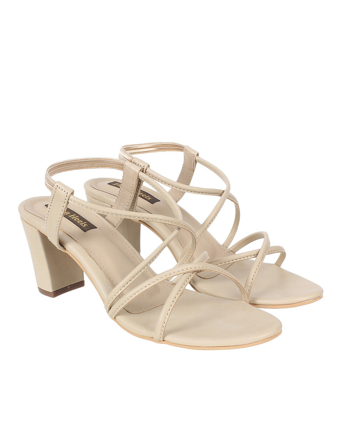 Buy Beige Heeled Sandals for Women by Flat n Heels Online