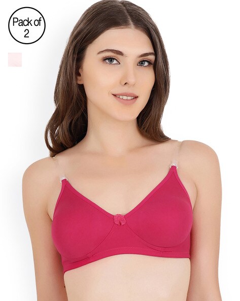 Shop Pack of 2 - Assorted Cotton Non-Padded Bra Online