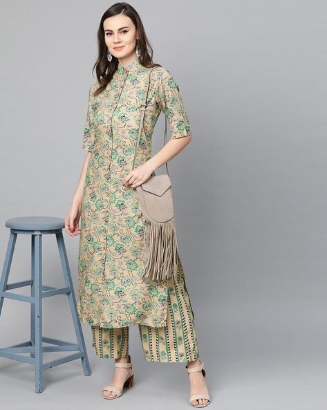 Printed Straight Kurta and Palazzo Set Price in India, Full Specifications  & Offers | DTashion.com
