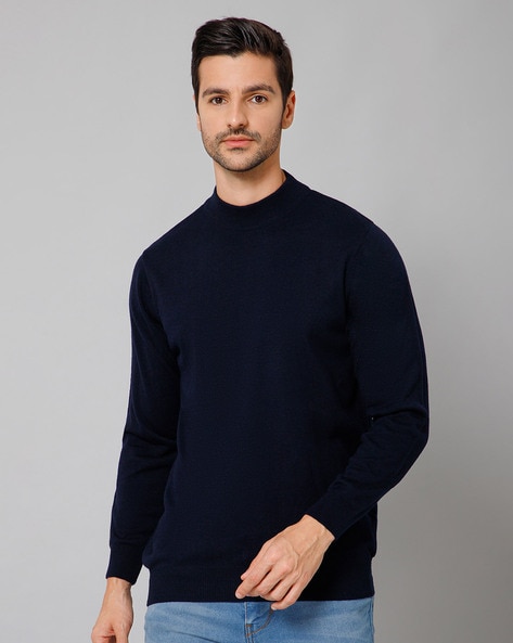 Round-Neck Pullover with Full Sleeves