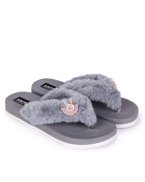 Buy Grey Flip Flop \u0026 Slippers for Women by SAPATOS Online | Ajio.com