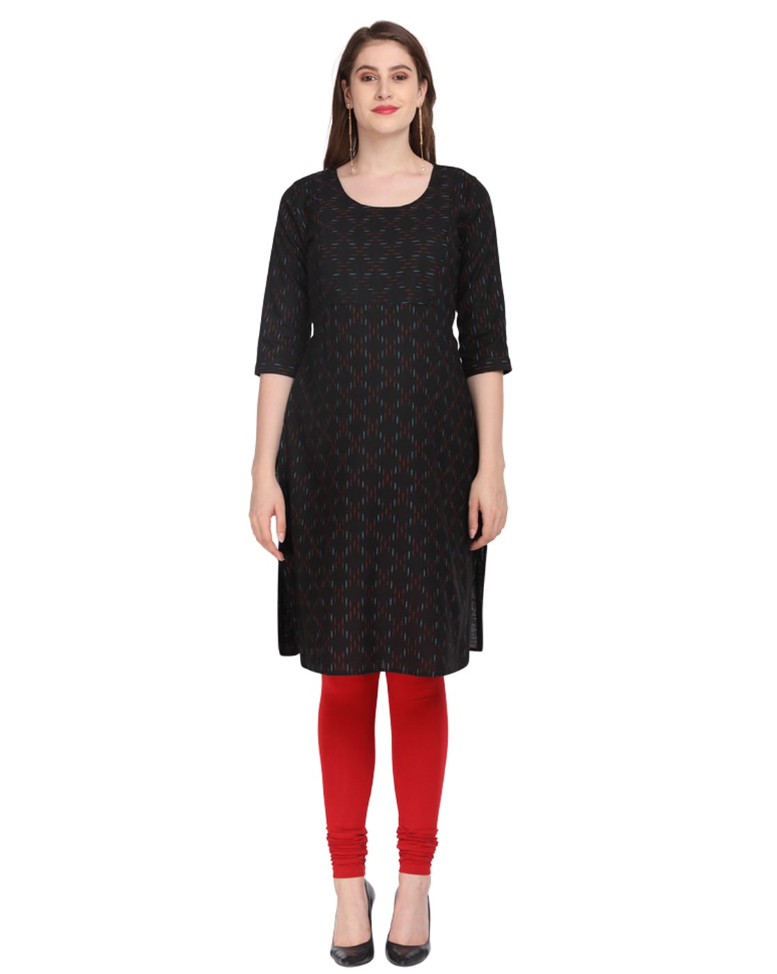 Buy Dark Red Cotton Maternity Churidar Leggings | Go Colors