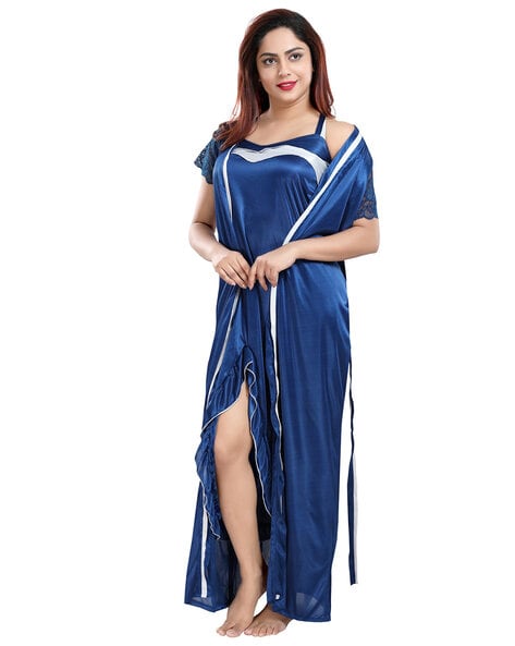 TRUNDZ Women Nighty with Robe - Buy TRUNDZ Women Nighty with Robe Online at  Best Prices in India