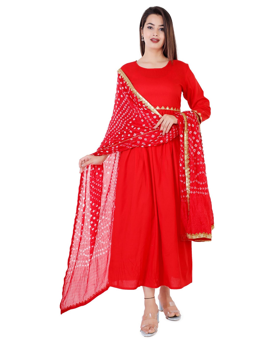 Red Mirror Work Kurta Sharara Set – Amoli Clothing