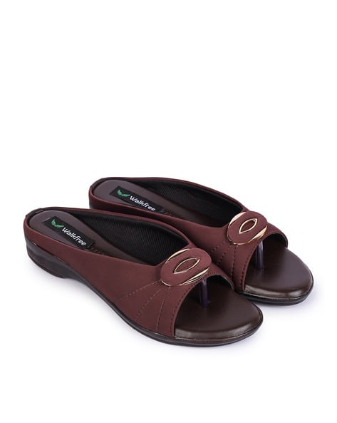 Peep-Toe Slip-on Sandals