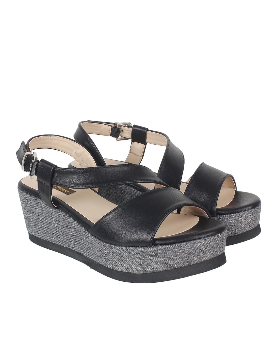 Flat platform best sale sandals black