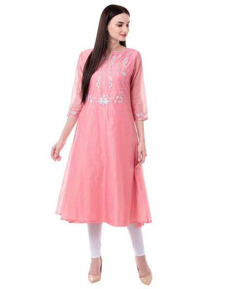 Red Knee Length Full Sleeves Plain Stylish Net Kurti For Ladies at Best  Price in Raigad | Sharma Exports