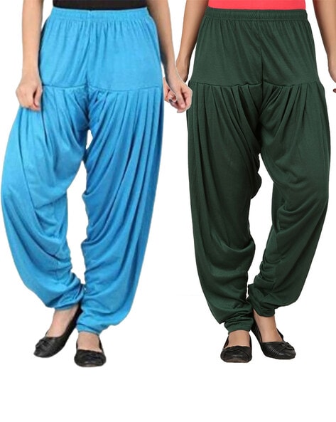 Pack of 2 Patiala Pants with Elasticated Waist Price in India