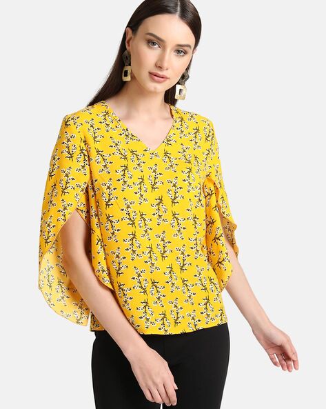 Yellow sales surplice top