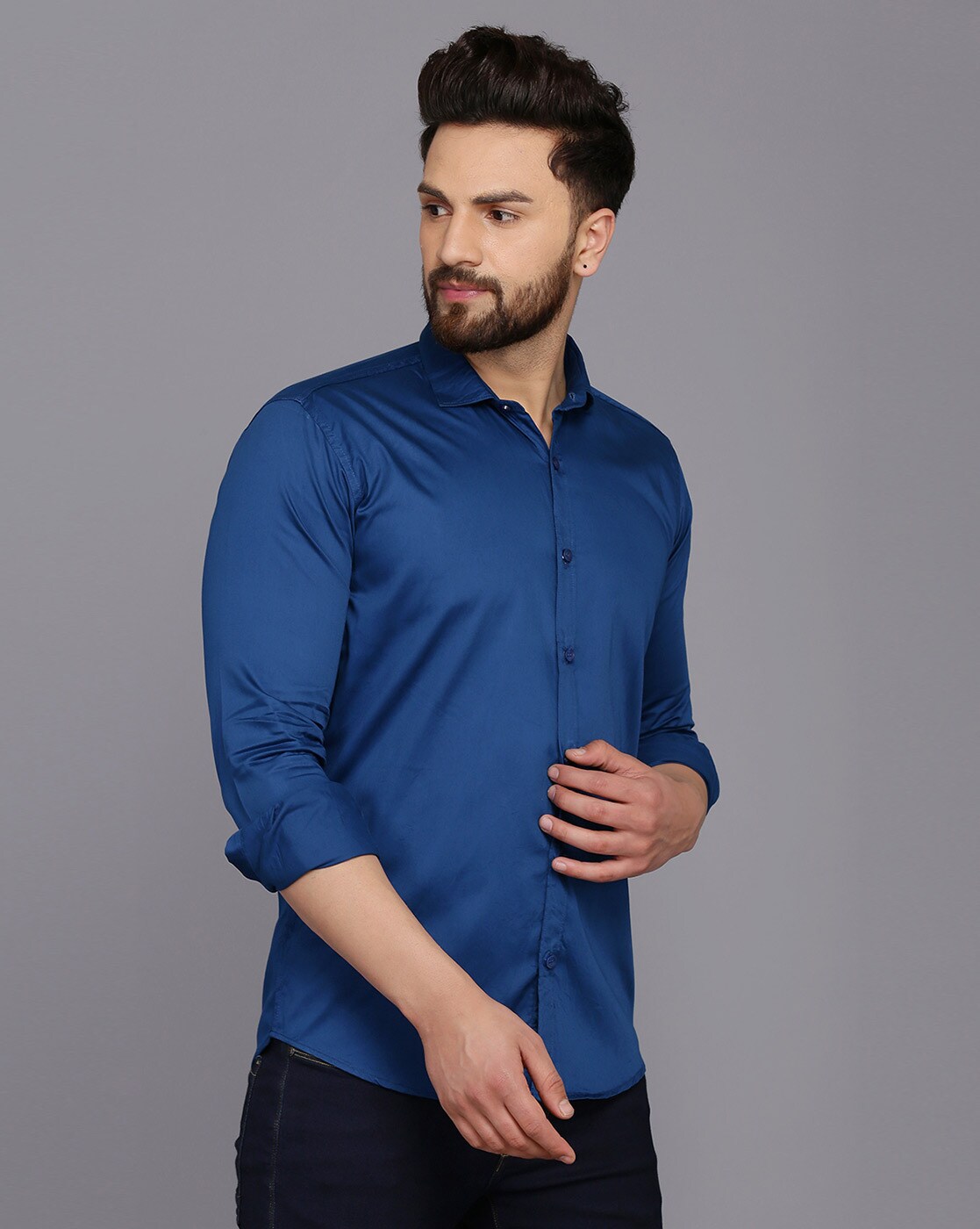 peacock blue mens dress shirt