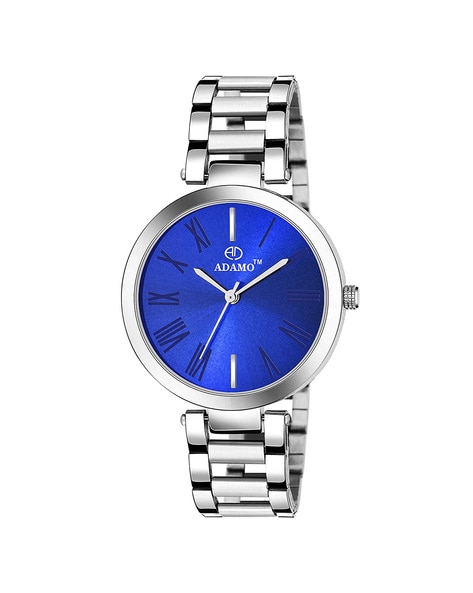 Adamo analog blue outlet dial women's watch