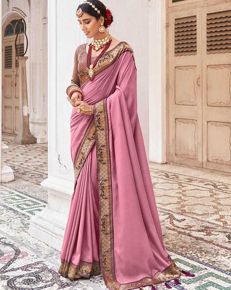 Mesmerizing Mauve Georgette Saree – Roopkala Heritage