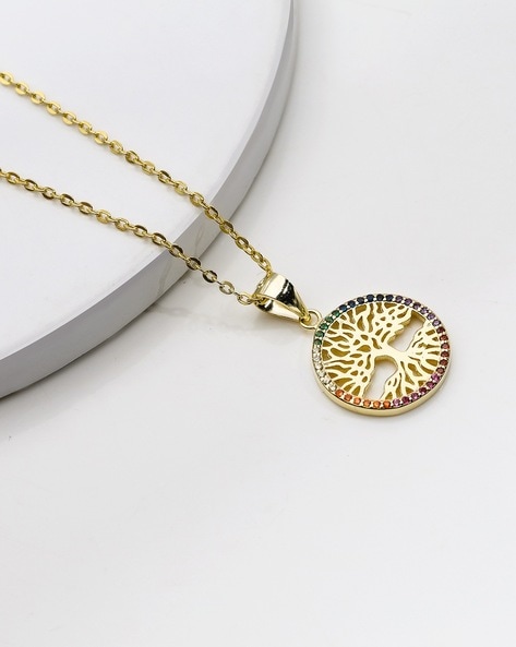 Buy Sterling Silver & Gold Tree of Life Necklace Online in India - Etsy