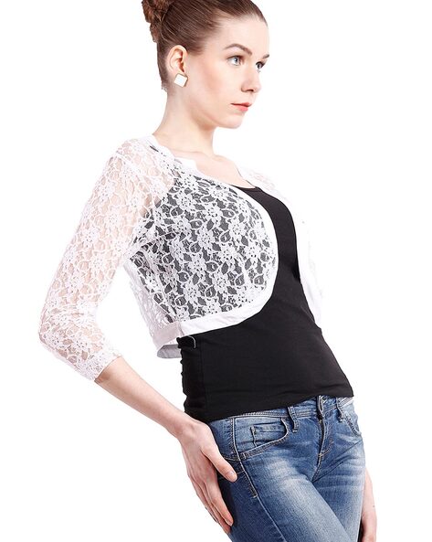 White net clearance short shrug