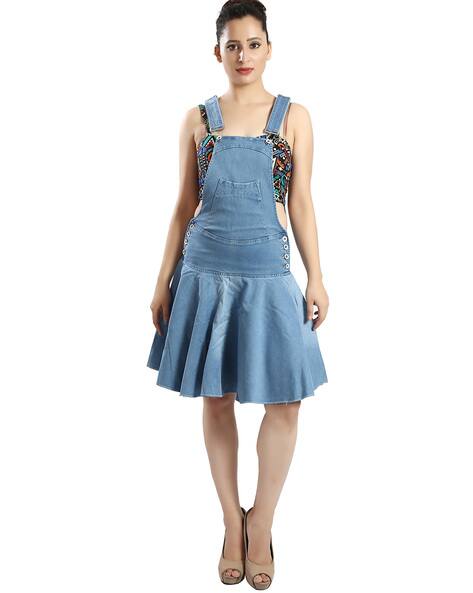 Buy MISS SELFRIDGE WomenDenim Dungaree Dress wit... Online | Ajio.com