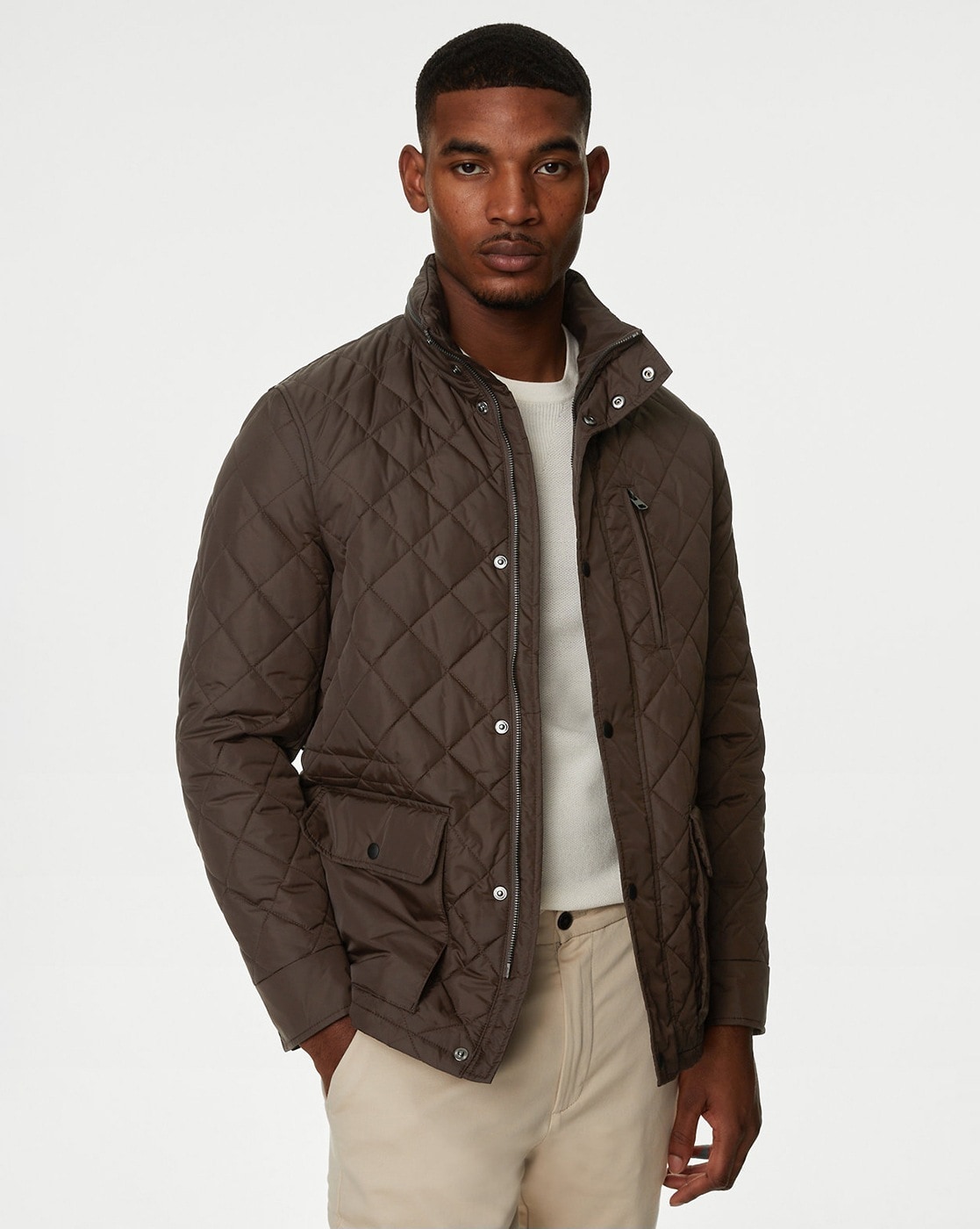 Quilted Regular Fit Button-Down Jacket