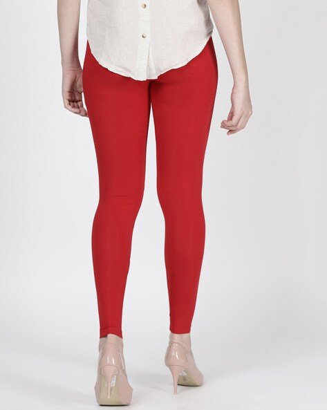 Buy Crimson Red Leggings for Women by Twin Birds Online