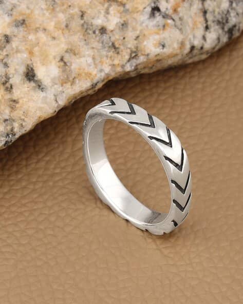 Sterling Silver Oxidised Arrow Ring