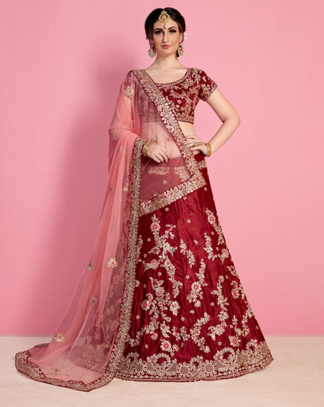 Buy Indian Designer Viscose Velvet Lehenga, Maroon Color Wedding Lehenga,  Bridal Lehenga Choli for Women, Pakistani Lehenga for Brides Online in  India - Etsy