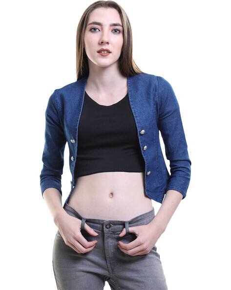 Denim Front Open Shrug