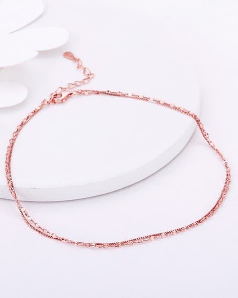 Giva Rose Gold-Plated Delicate Trinket Single Anklet
