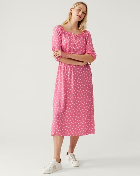 Polka-Dot Print Shift Dress