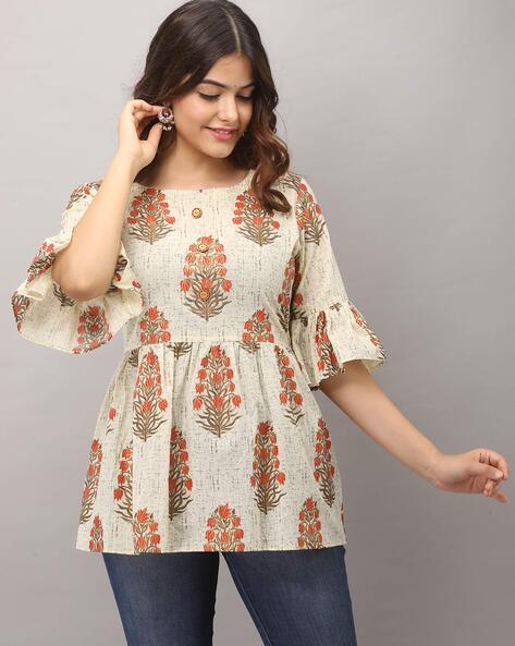 Buy Beige Shirts, Tops & Tunic for Women by Kimayra Online