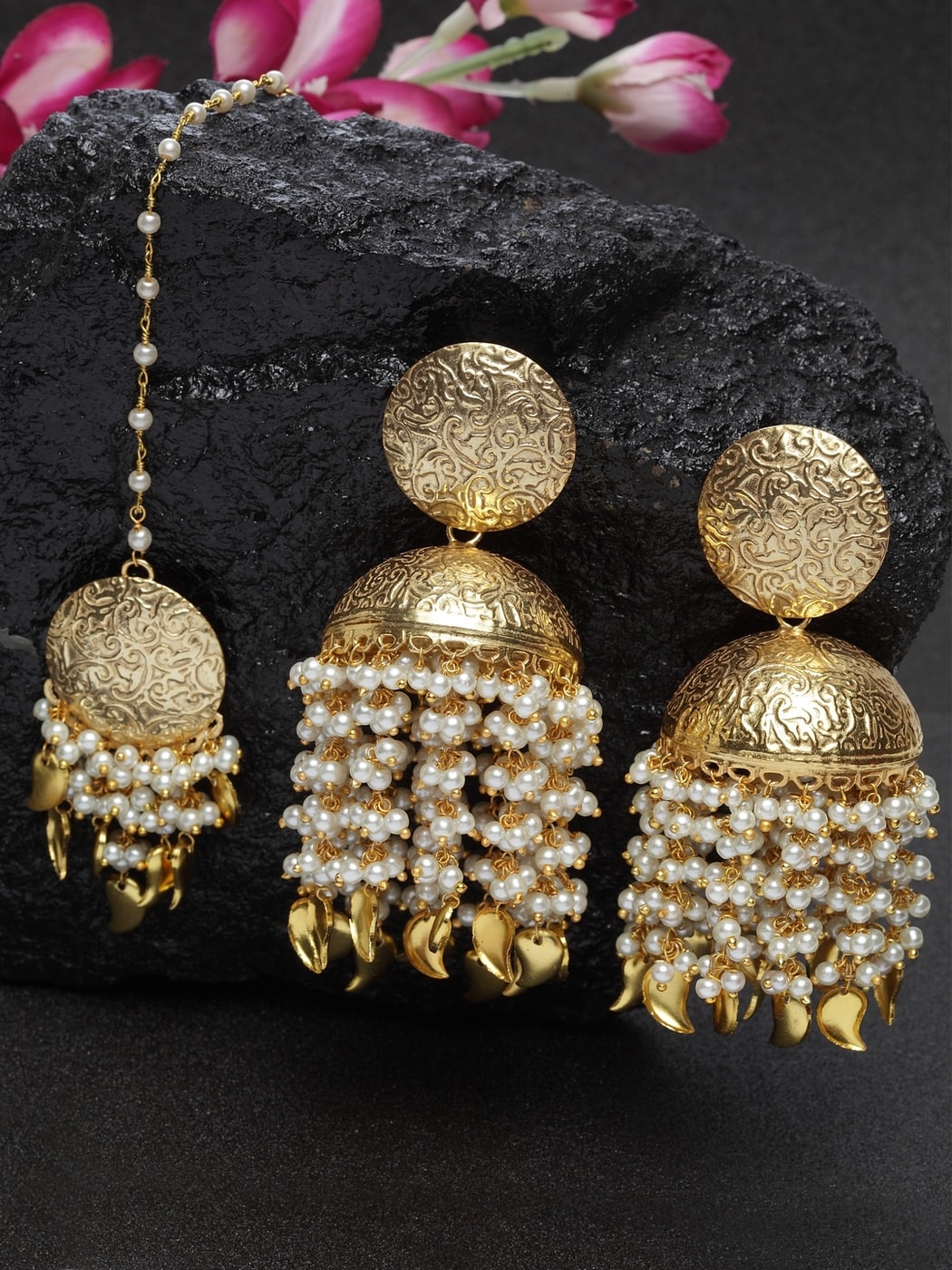 Green Kundan Maang Tikka and Jhumka Earring Set. Elegant Jewelry Set With  Stones. Mehndi, Shaadi, Haldi. Indian/pakistani. Bridal Set. - Etsy Israel