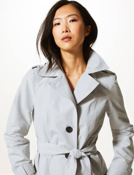 Trench Coat with Notched Lapel