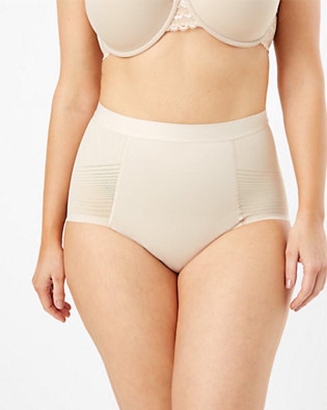 Seamless Control Briefs with Striped Detail