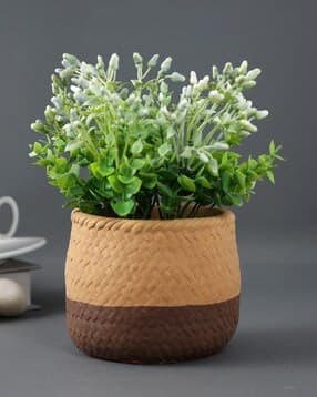 Basket-Weave Ceramic Planter-image-2
