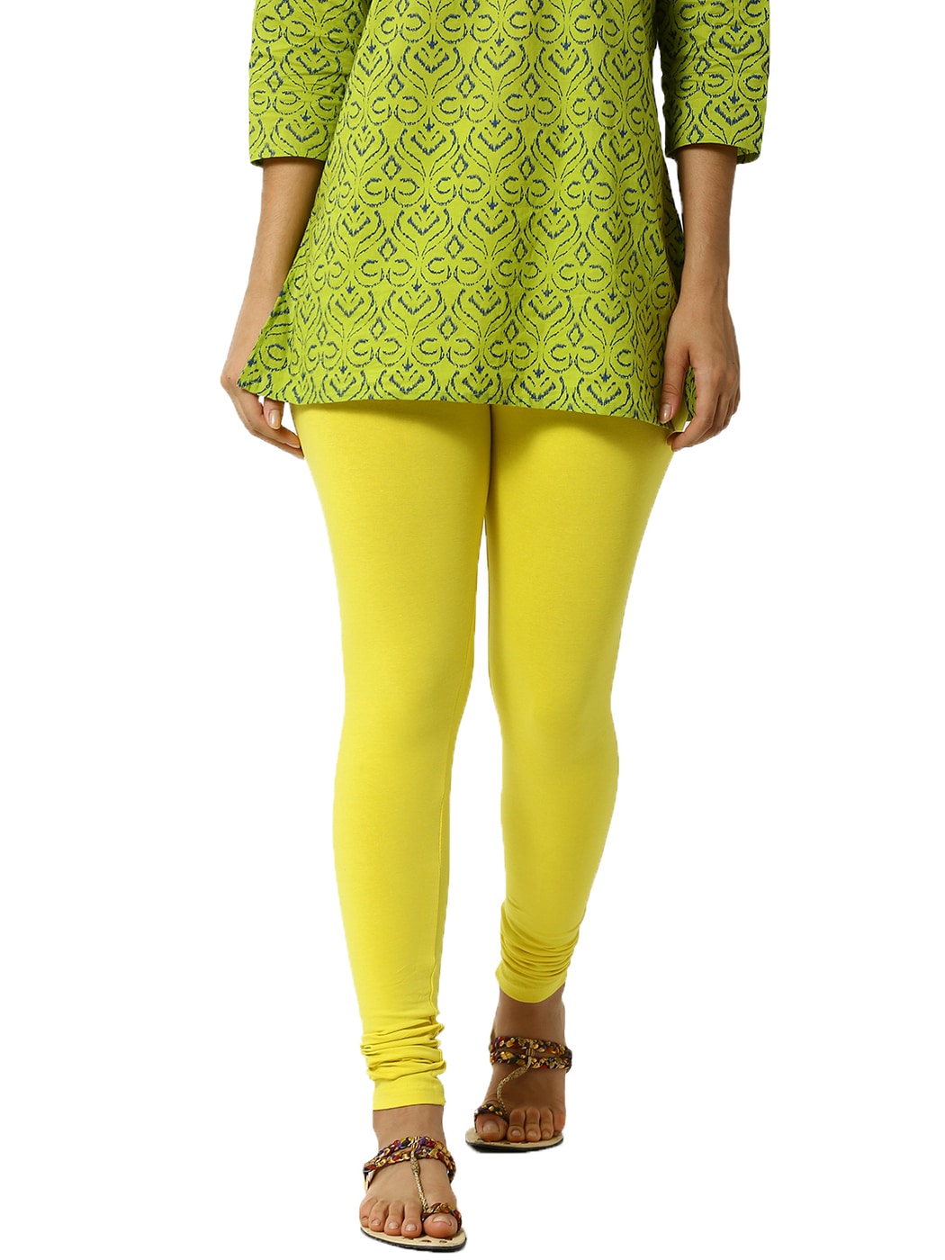 Buy Lemon Yellow Leggings for Women by De Moza Online