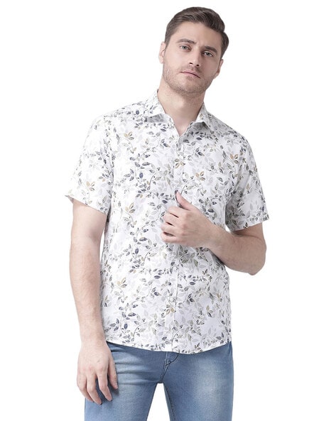 white half shirt printed