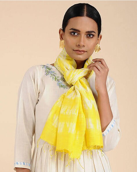 Matka Silk Handloom Woven Shibori Stole Price in India