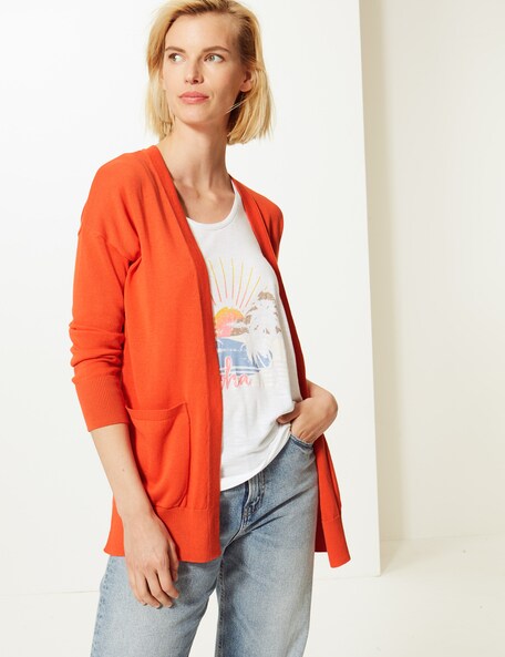 Marks and shop spencer orange cardigan