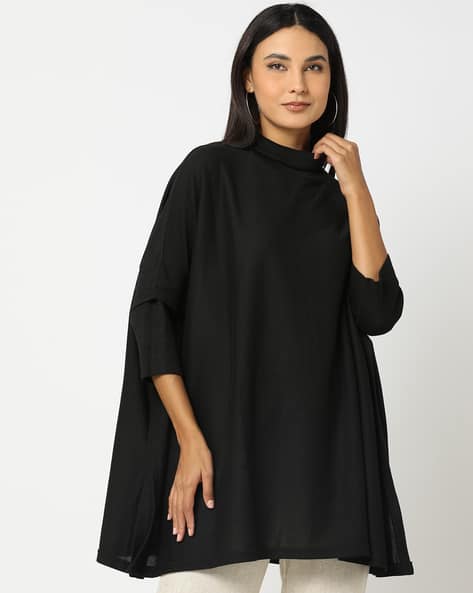 Svrnaa by AZORTE High-Neck Winter Cardigan