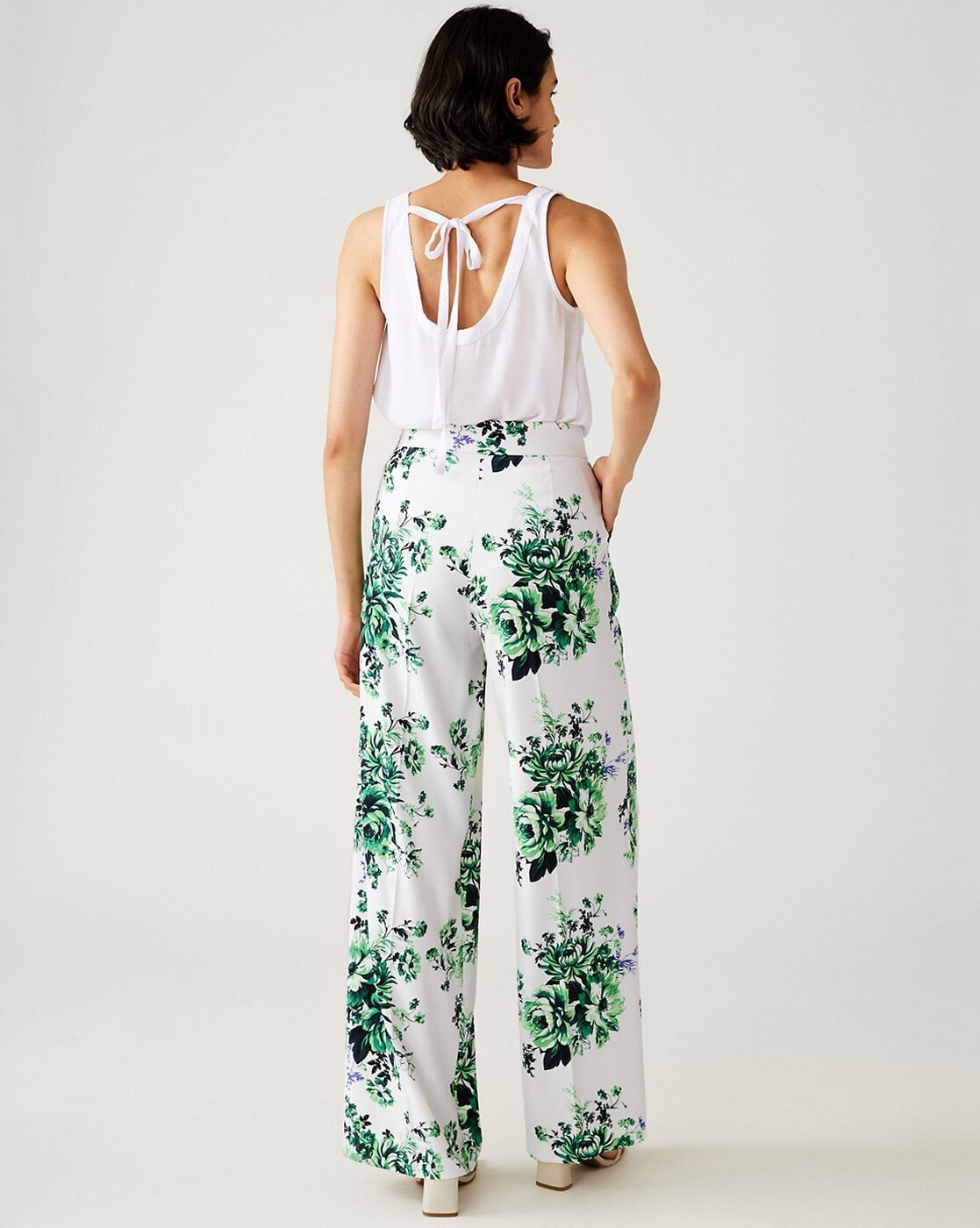 Floral Wide Leg Trousers | boohoo