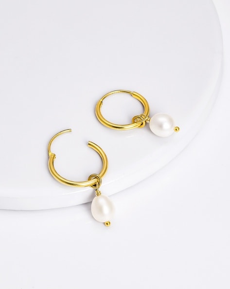 Gold drop sales hoop earrings