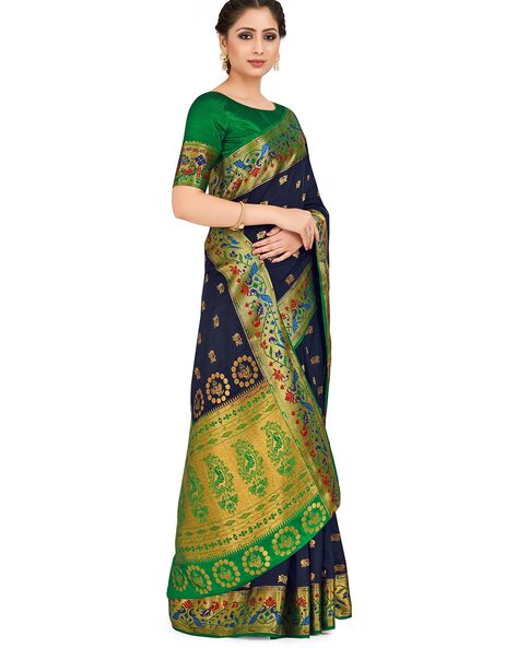 VAIVIDHYAM Designer Sarees Women's Banarasi Cotton Silk Saree - Clomak .Shop