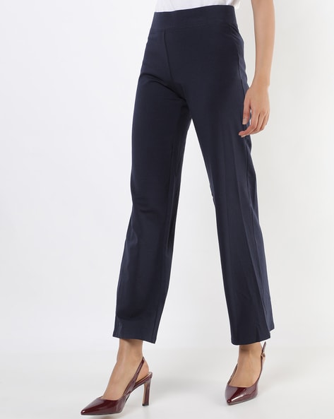 Marks & Spencer Mid-Rise Flat-Front Pants