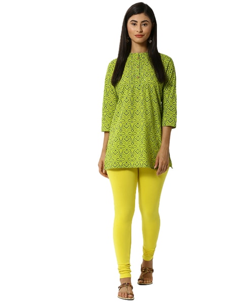 Yellow Casual Wear Cotton Tunic | Tunic designs, Kurti designs, Yellow kurti