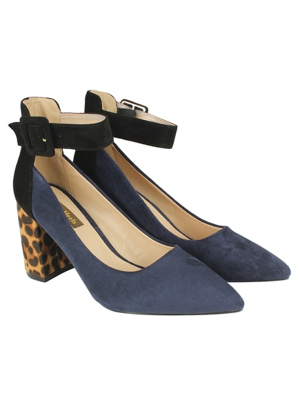 Navy pumps best sale block heel