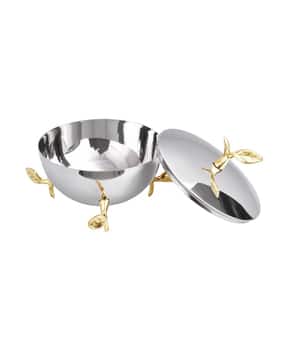 sage koncpt Stainless Steel Leaf Nut Bowl With Lid-picture-30