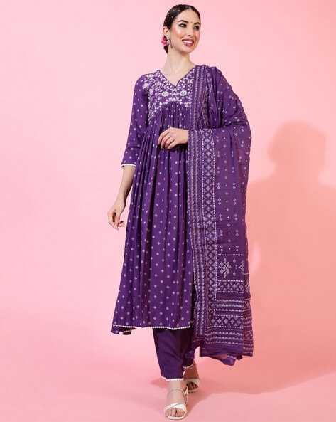 Printed Flared Kurta Set