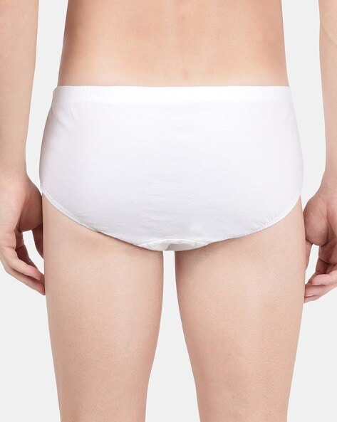 SIZE 5 JOCKEY Hi Cut Tag Free Panties Briefs (3) White New 61683 95% Cotton