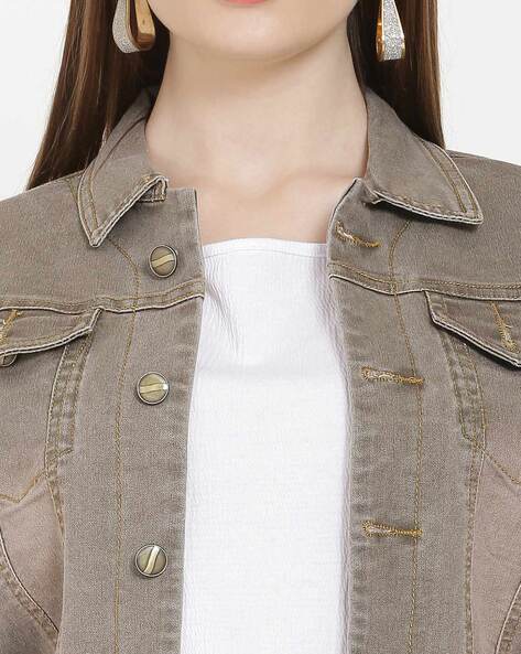 RRJ Ladies Basic Denim Jacket Boxy Fitting for Women Trendy Fashion Hi –  Rough Rider Jeans