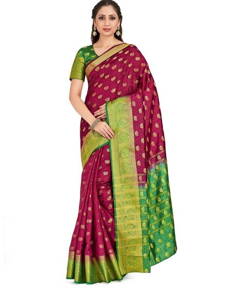 Mimosa Floral Print Traditional Saree