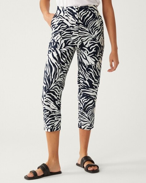 Buy Black & White Trousers & Pants for Women by Marks & Spencer Online