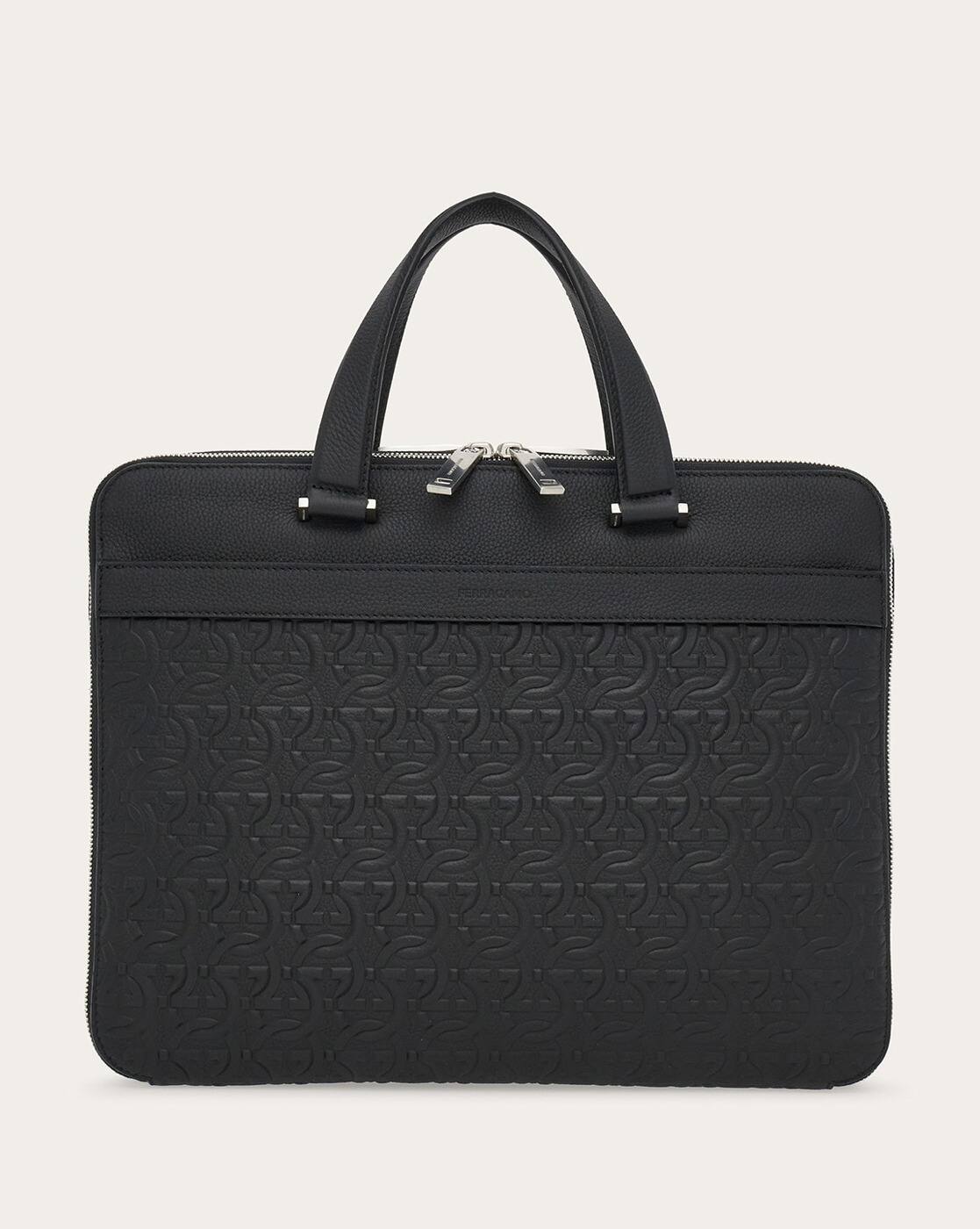 Buy Salvatore Ferragamo Monogram-Embossed Leather Briefcase